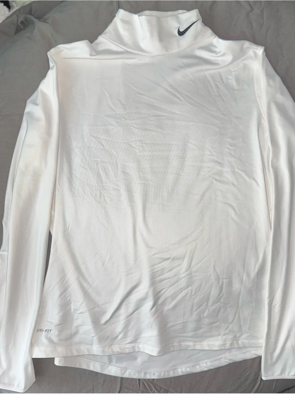 Nike White Dri-FIT Mock Neck Performance Top